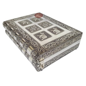 Premium Jewellery Box Box 4 Tray & 1 Roll - Antique Look Lavender Velvet